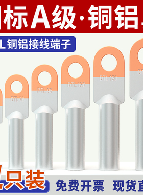 国标DTL铜铝鼻接线端子电缆线鼻过渡线耳接头16/35/70/95/240平方