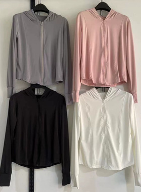 2025夏季新款运动修身防晒衣显瘦瑜伽防晒服连帽防紫外线冰感