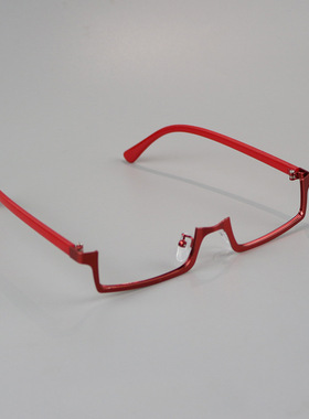 2025御姐紫色半框眼镜女纯欲黑框无镜片下半框镜架cos二次元回战