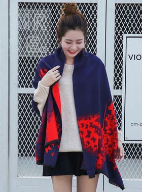 2022厂家直销蝴蝶梦仿羊绒空调加厚长款披肩韩版女士秋冬保暖