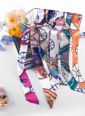 丝巾批发厂家绑包长条小丝巾包装礼盒伴手礼包包丝巾装饰丝带