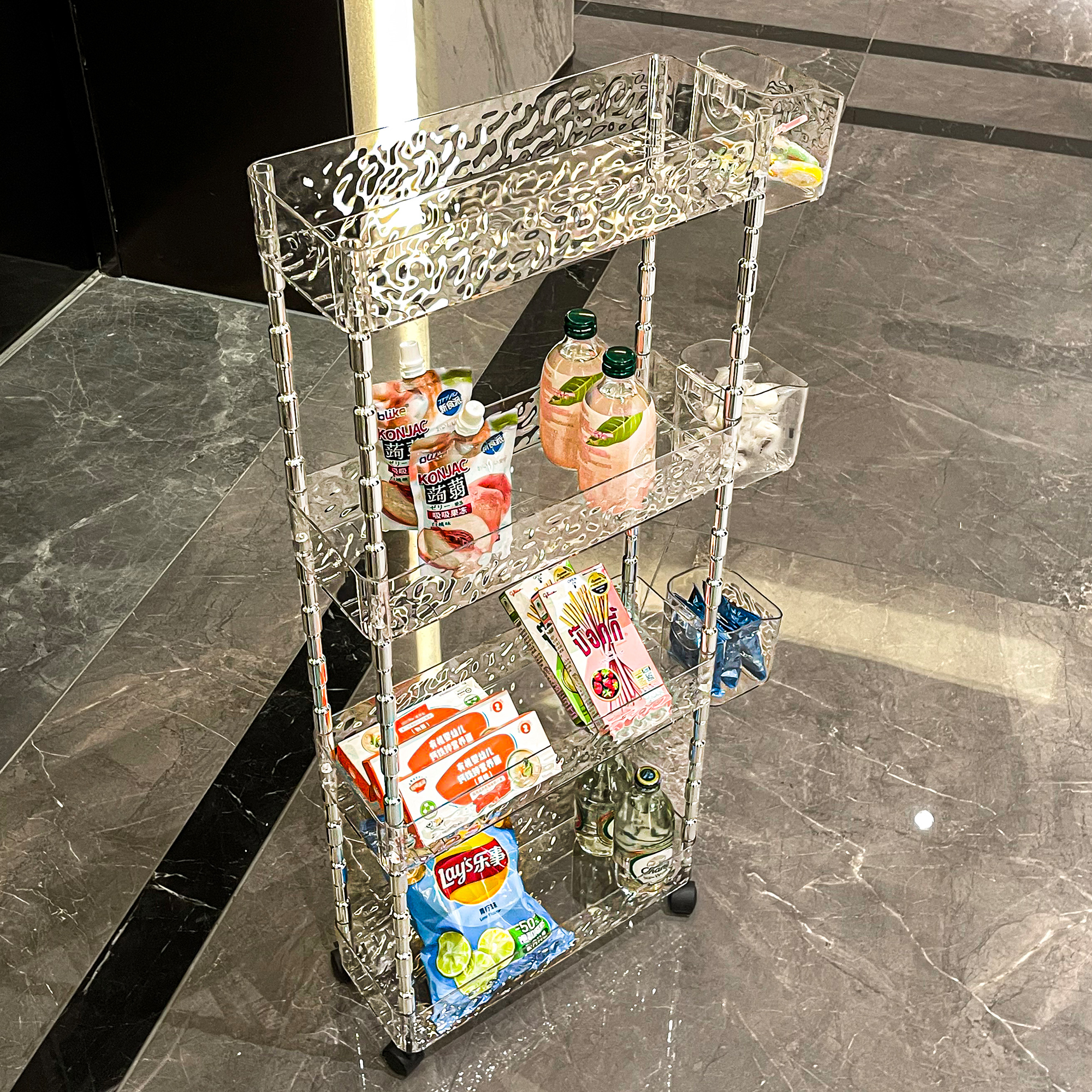 零食小推车置物架家用多层夹缝可移动收纳架卫生间落地化妆品架子