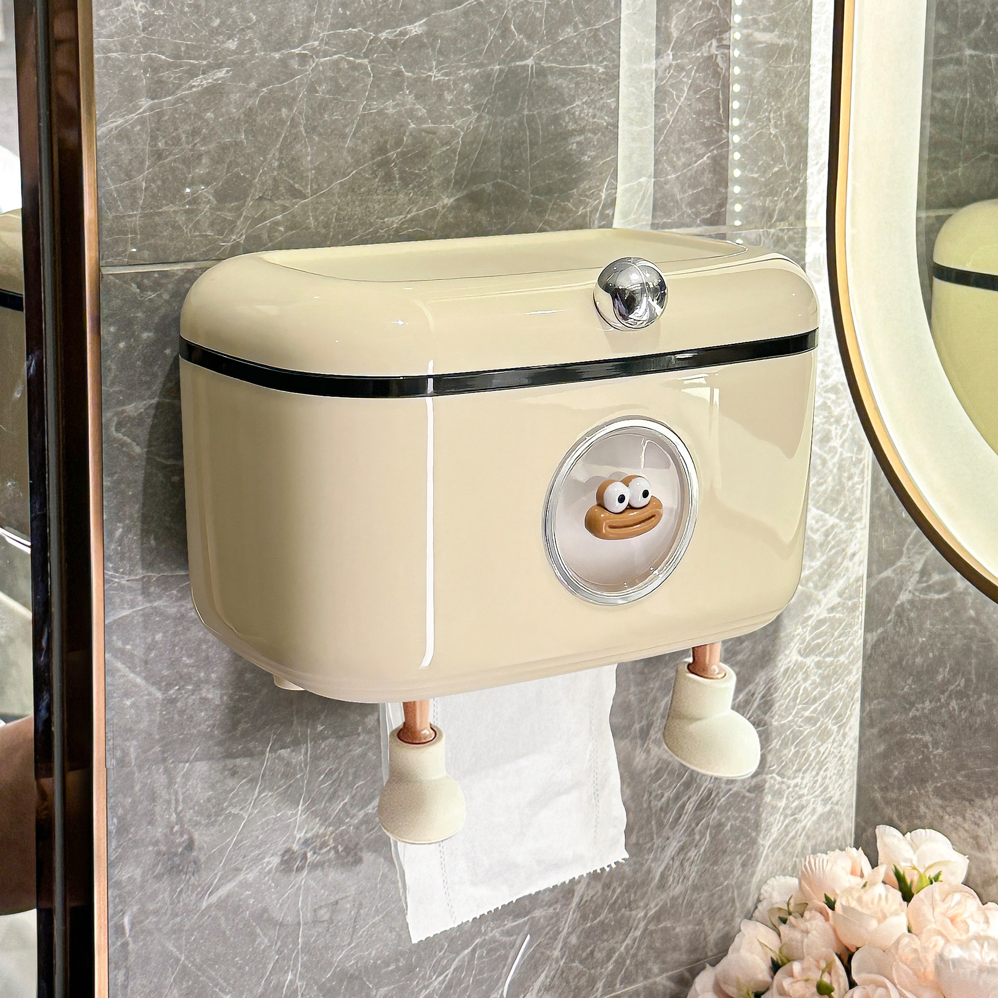 卫生间厕纸盒壁挂式免打孔厕所纸巾盒防水浴室高颜值洗脸巾收纳盒,收纳整理,纸巾盒,淘宝优惠券,粉丝福利购,淘宝优惠卷