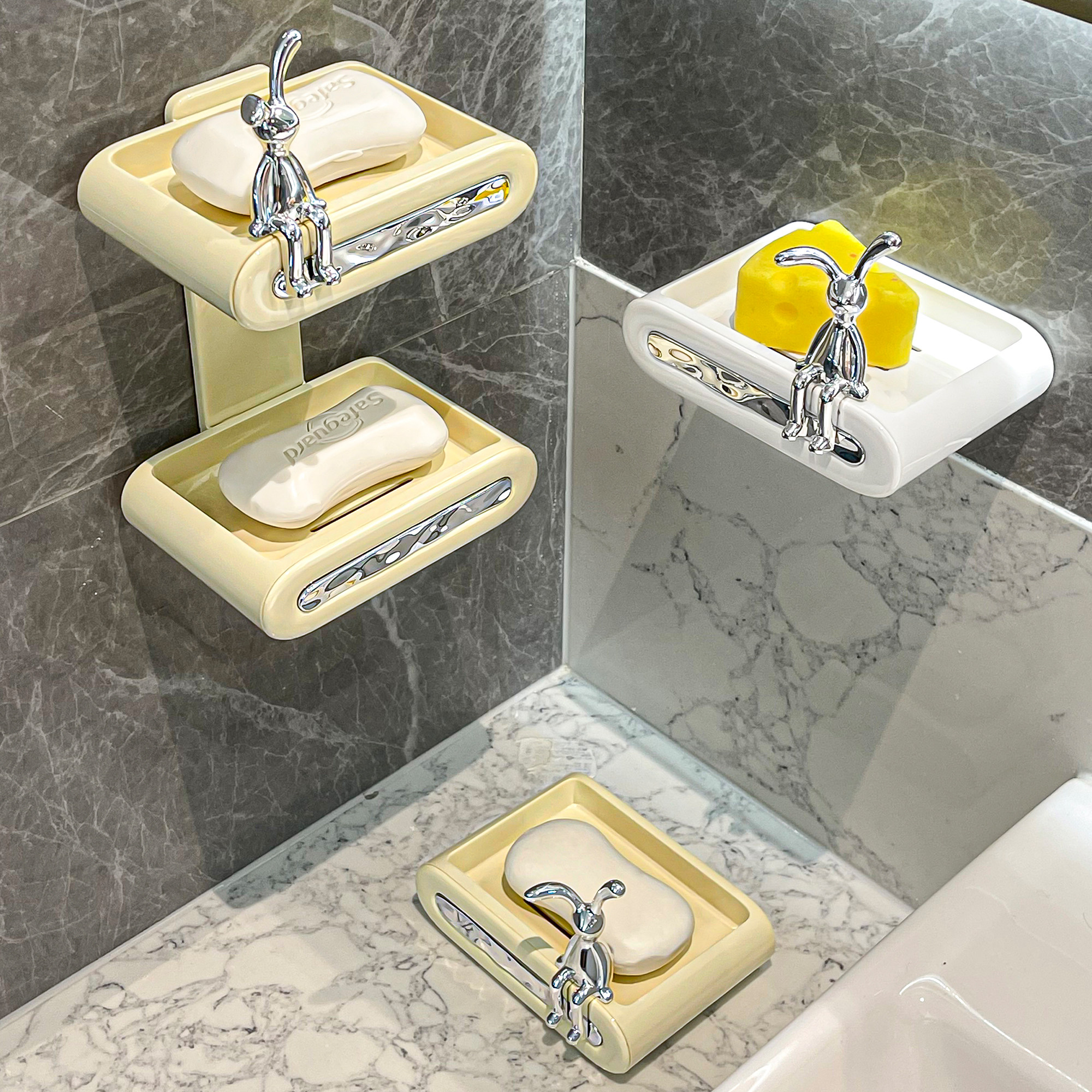 免打孔肥皂盒壁挂式家用高档卫生间沥水香皂置物架厕所墙上香皂盒,家庭/个人清洁工具,皂盒,淘宝优惠券,粉丝福利购,淘宝优惠卷