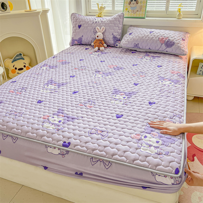 A类夹棉床笠儿童卡通库洛米床罩全包防滑床垫保护罩防尘罩床单罩