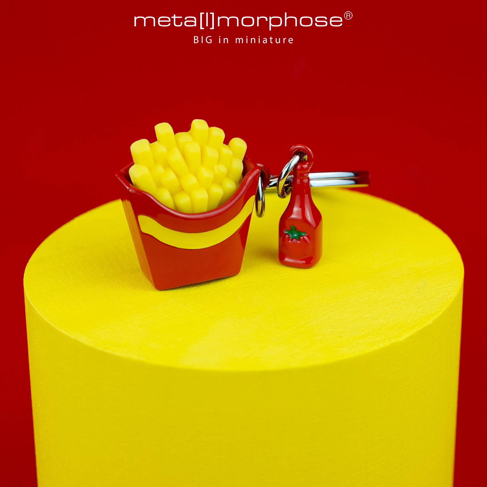 美味薯条钥匙扣包包挂件 比利时metalmorphose趣味食物搞怪礼物