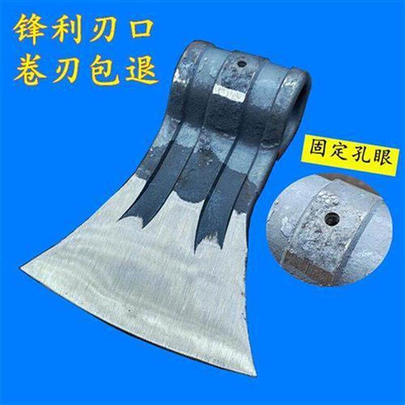 手工锻打钢板斧子头带槽板斧全钢斧头3斤斧子头家用斧头劈斧剁斧