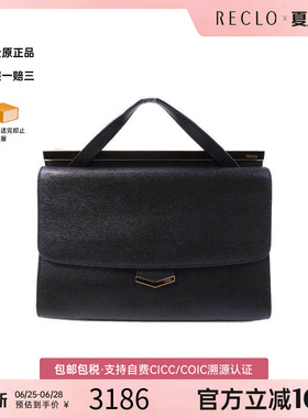 中古Fendi芬迪女包B级9新handbag手提包牛皮手提包黑色