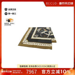 中古Hermes爱马仕女B级9新scarf围巾丝绸围巾/丝巾黑色正品休闲