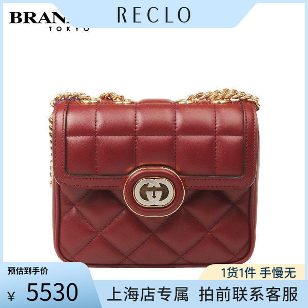 GUCCI古驰勃艮第红牛皮迷你包9新