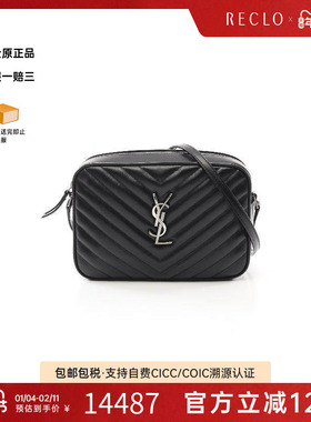 中古YSL圣罗兰女包S级99新camera bag相机包牛皮斜挎包黑色RECLO