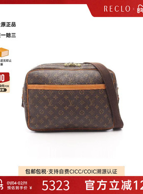 中古LV路易威登女包B级9新Reporter GM记者包涂层/防水帆布斜挎包