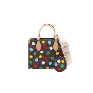 中古LV路易威登女包A级95新LV×YK草间弥生帆布斜挎包棕色