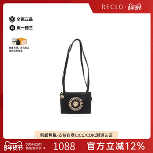 中古Versace范思哲女包B级9新shoulder bag斜挎包帆布单肩包黑色