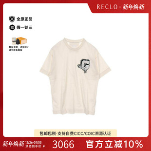 中古Givenchy纪梵希男S级99新cut sew针织布棉上衣浅褐色