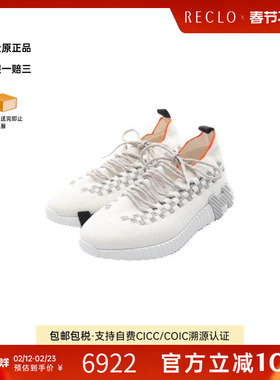 中古Hermes爱马仕女A级95新sneakers运动鞋尼龙鞋白色正品休闲