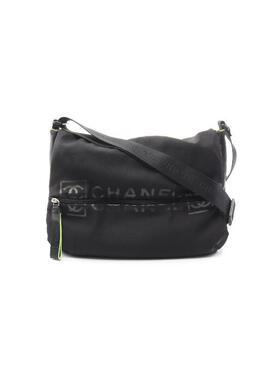 中古Chanel香奈儿男包A级95新Shoulder bag肩包尼龙斜挎包黑色