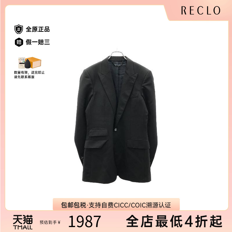 中古Burberry博柏利男A级95新Jacket夹克外套羊毛外套黑色RECLO