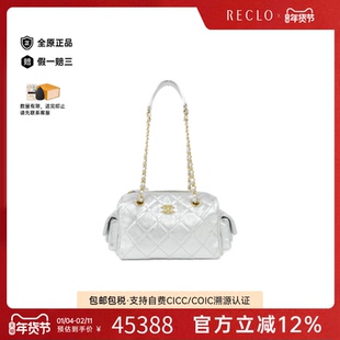 中古CHANEL香奈儿女包A级95新AS5792 Bag保龄球包羊皮单肩包正品