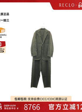 中古Hermes爱马仕男A级95新set up套装帆布上衣灰色高级感RECLO