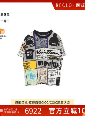 中古LV路易威登男A级95新T-shirtT恤棉上衣黑色reclo正品