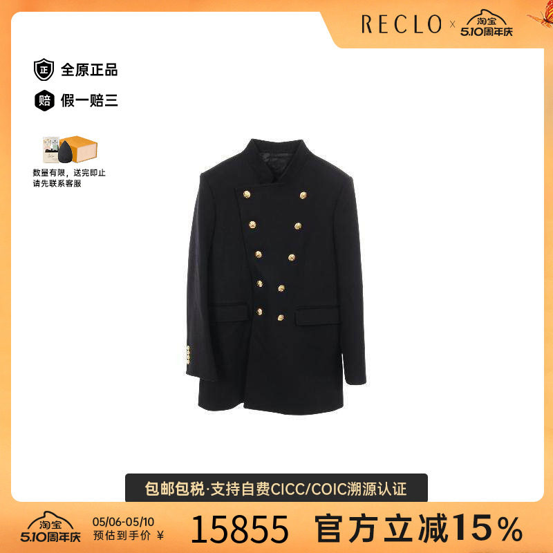 中古Celine赛琳男A级95新coat风衣外套羊毛外套黑色
