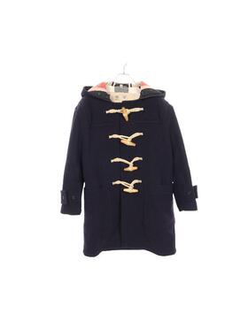 中古Burberry博柏利男B级9新duffle coat粗呢大衣羊毛外套蓝色