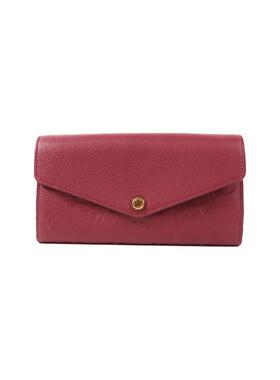 中古LV路易威登女A级95新long wallet长钱包牛皮长钱包红色RECLO