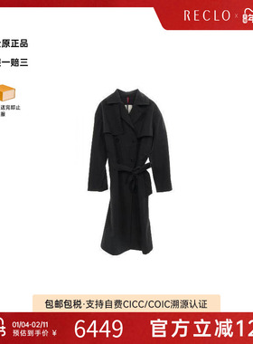 中古Moncler盟可睐女B级9新trench coat风衣尼龙外套黑色正品休闲