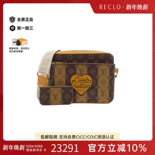 中古LV路易威登女包A级95新Messenger 2022SS老花斜挎包RECLO