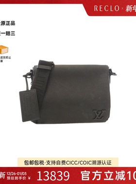 中古LV路易威登男包B级9新Takeoff Messenger邮差包小牛皮斜挎包