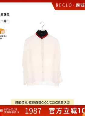 中古Issey Miyake三宅一生女B级9新blouse女士衬衫尼龙上衣白色