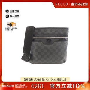 中古LV路易威登女包B级9新 Graphite Thomas棋盘格斜挎包RECLO