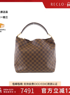 中古LV路易威登女包B级9新Portobello棋盘格单肩包经典RECLO