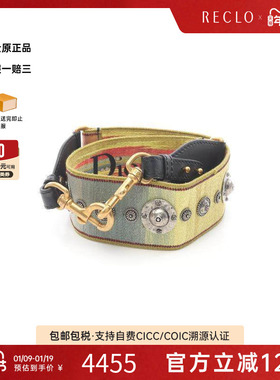 中古Dior迪奥女S级99新shoulder strap肩带帆布包挂件黑色
