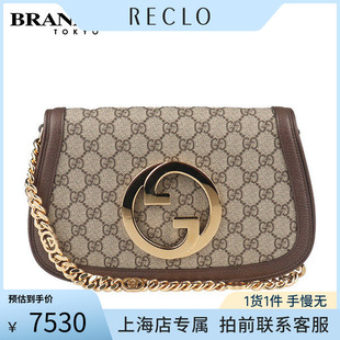 中古「95新」GUCCI(古驰)BLONDIE 肩背包乌木色GG SUPREME斜挎包