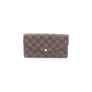 Sarah涂層 中古LV路易威登女A級95新Portefeuille 防水帆布長錢包