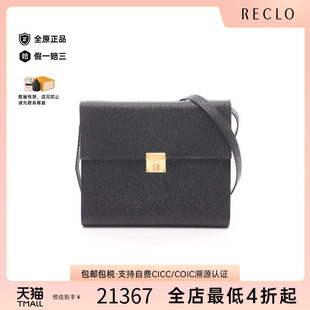 16牛皮斜挎包黑色高级RECLO 中古Hermes爱马仕女包A级95新Click