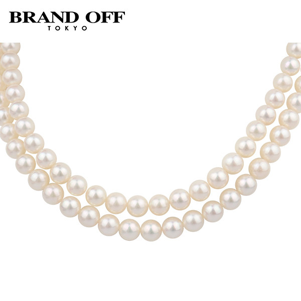 中古「95新」MIKIMOTO(御木本)双层海水珍珠项链K14白金54cmRECLO