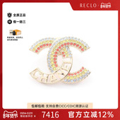 中古Chanel香奈儿女A级95新Chanel香奈儿镀金金属胸针金色