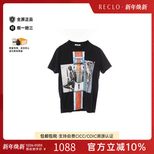 中古Givenchy纪梵希男B级9新Cut sew针织布棉上衣黑色 and