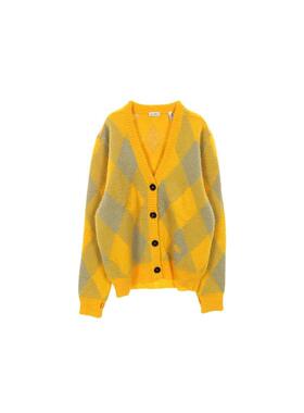 中古Burberry博柏利女S级99新cardigan开衫羊毛上衣黄色