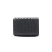 中古Bottega Veneta葆蝶家男A级95新Bottega宝缇嘉牛皮短钱包黑色