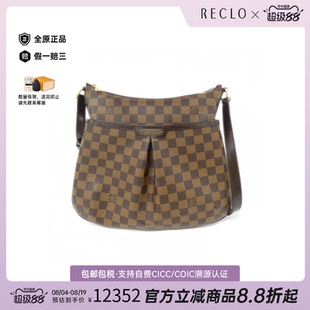 中古LV路易威登女包A级95新Damier Bloomsbury棋盘格斜挎包正品