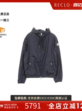中古Moncler盟可睐男A级95新Blouson夹克衫尼龙外套蓝色正品休闲