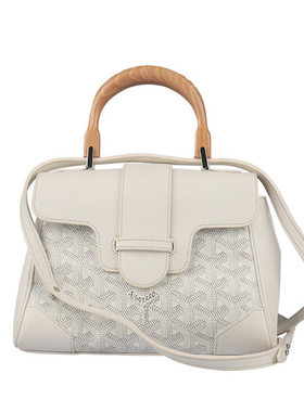 中古「85新」GOYARD高雅德SAIGON软型版白色涂层帆布迷你斜挎包