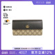 中古Gucci古驰女S级99新bi fold双折涂层 防水帆布长钱包黑色