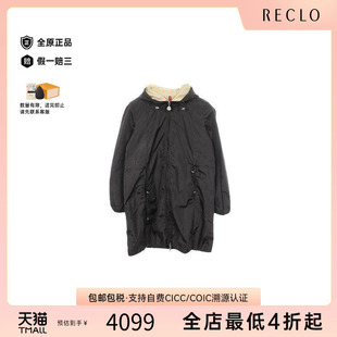中古Moncler盟可睐女B级9新nylon coat尼龙大衣尼龙外套黑色