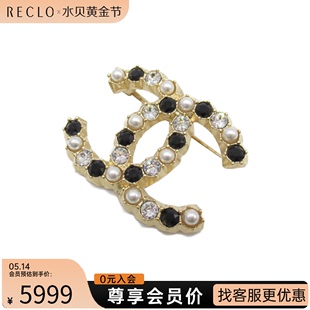 brooch胸针A20K双Clogo时尚 mark 中古CHANEL香奈儿A级95新Coco