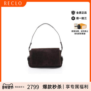 中古Givenchy纪梵希女包B级9新bag包绒面革小牛皮单肩包棕色